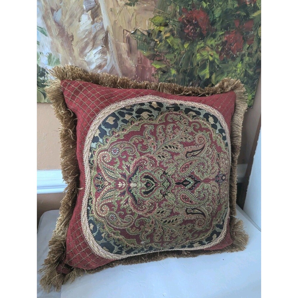 Sherry Kline Tangiers Pillow Decorative 18in. Throw Embroidery Luxury East India